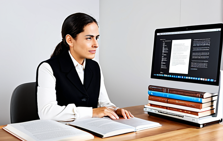 **
"A professional translator, fully clothed in business casual attire, working at a bright desk with a laptop displaying Spanish text. Books on linguistics and Spanish literature are visible in the background. Safe for work, appropriate content, perfect anatomy, natural proportions, professional, modest, family-friendly, high quality."
**