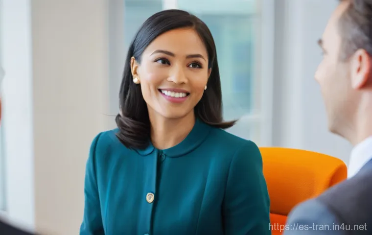 통역사 실기 시험 대비법 - **Prompt:** A male professional, in his early 40s, with a warm and approachable demeanor, is standin...