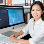 통역사 이직 성공률 높이는 법 - **Prompt:** A highly skilled female translator, in her mid-30s, with an intelligent and focused expr...