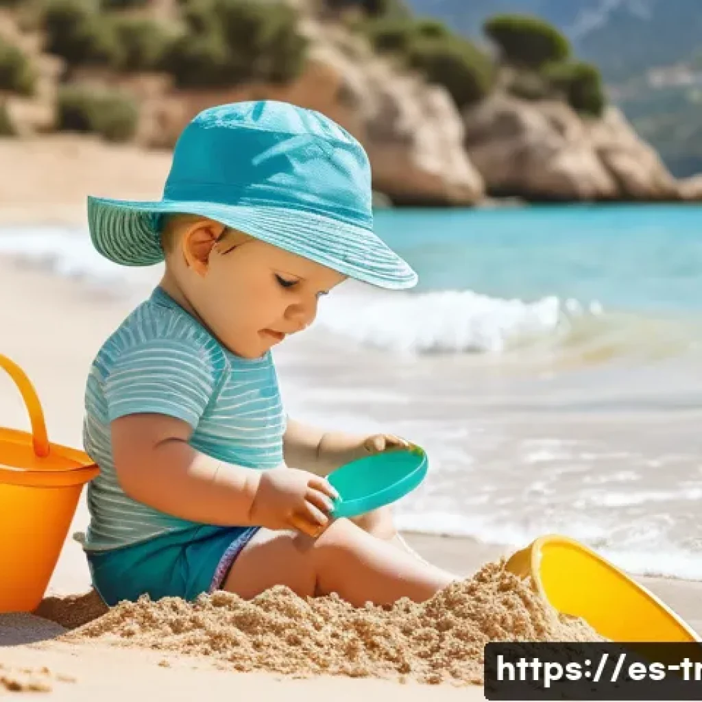 통역사 자격증 합격률 높은 시험 - **Prompt:** "A toddler, wearing a brightly colored diaper and a sun hat, plays on a sunny beach in M...