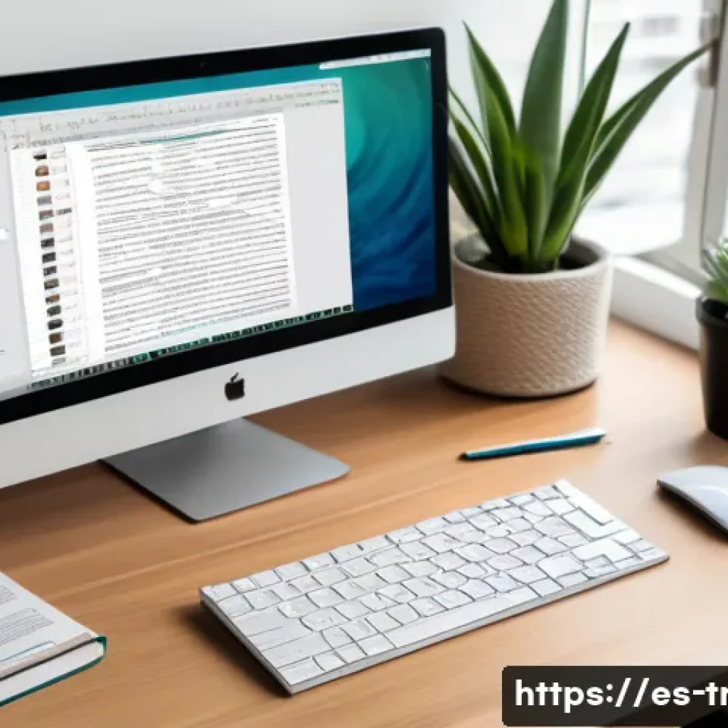프리랜서 통역사 되는 법 - A professional freelance translator workspace featuring a modern desk with dual monitors displaying ...